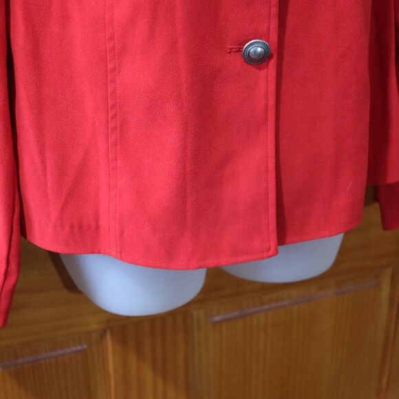 Sag Harbor Vintage Red 3-Button Blazer Small 90s Power Dressing Metal Buttons - Picture 5 of 10